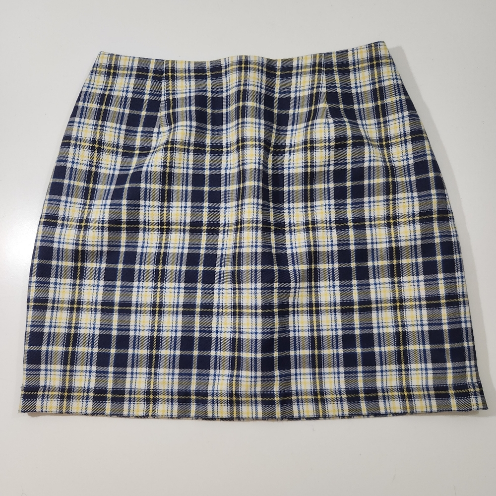 Vintage GAP Plaid Mini Skirt Size 6 Blue Yellow